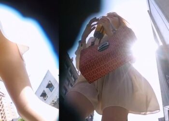 Candid voyeur See Through Dress upskirt