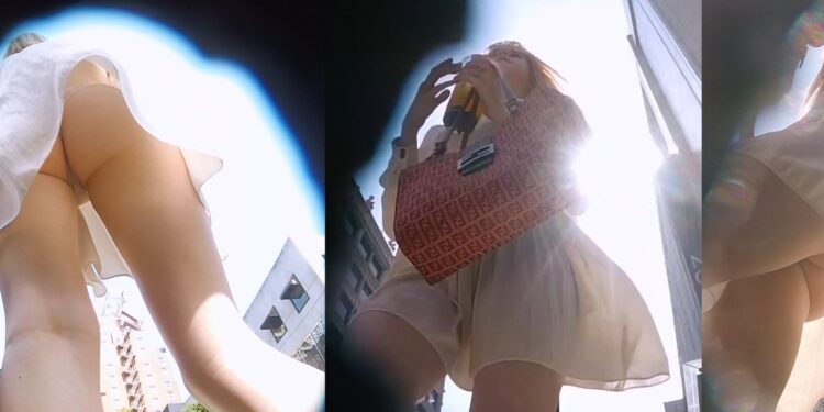 Candid voyeur See Through Dress upskirt