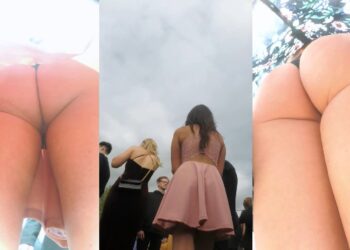 Multiple Upskirt Graduation Ceremony Candid