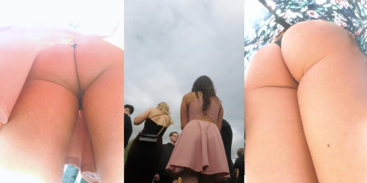 Multiple Upskirt Graduation Ceremony Candid
