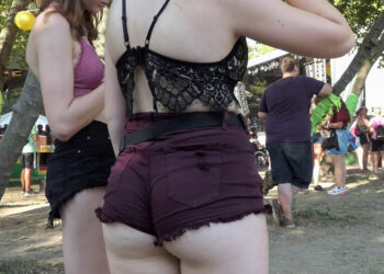 Short Candid Ass Teen Girls with Juicy Asses On Display