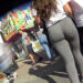 Teen In Tight Grey Leggings And Bubble Butt