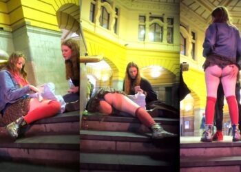 Teen Ass Exposed Upskirt And Guy Squeezes Her Ass