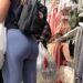 Candid Teen Light Blue Leggings booty Tight Ass