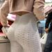 Bubble Booty in White Leggings Latina at mall Candid Girls